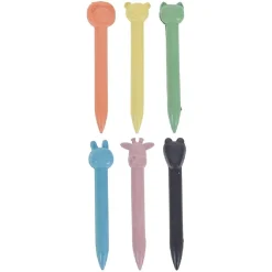 6 lápices de cera animales