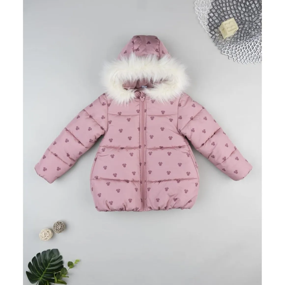 Abrigo acolchado niña rosa Minnie