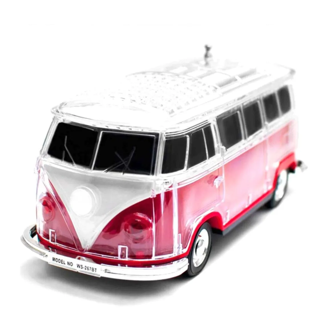 Altavoz bluetooth Volkswagen T1 - Rojo con luz LED