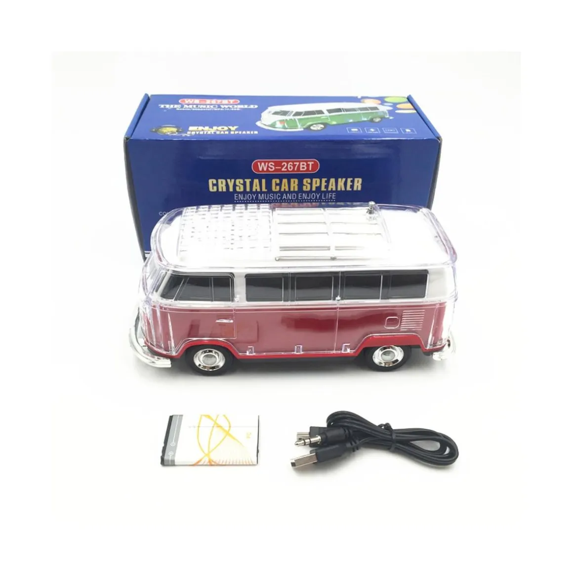 Altavoz bluetooth Volkswagen T1 - Rojo con luz LED