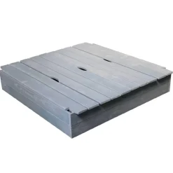 Arenero de madera pretaladrado con tapa-bancos