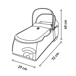 Asalvo - Capazo para silla gemelar Bro Negro