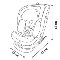 Asalvo - Silla de coche Austen negro