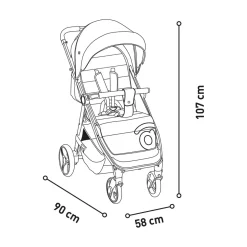 Asalvo - Silla de paseo Iconic Rosa
