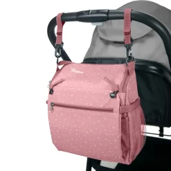 Asalvo - Trona de viage-Bolso Hummus Estrellas Rosa