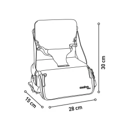 Asalvo - Trona de viage-Bolso Hummus Estrellas Rosa