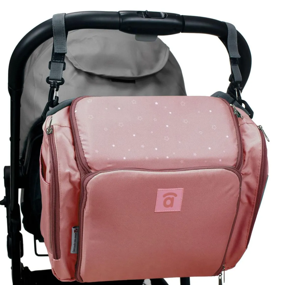 Asalvo - Trona de viage-Bolso Hummus Estrellas Gris