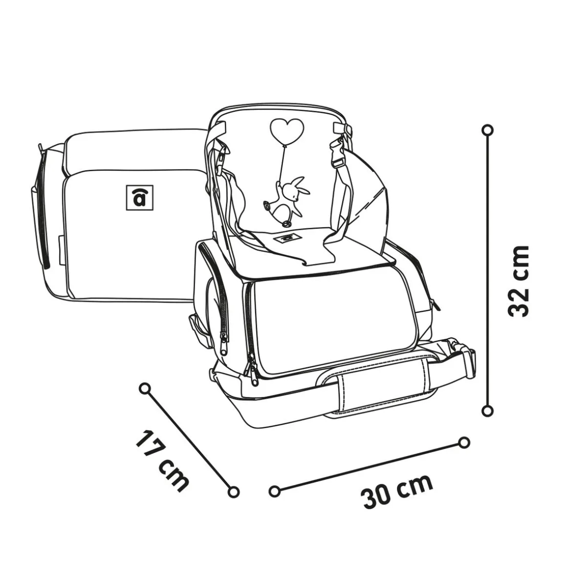 Asalvo - Trona de viage-Bolso Hummus Estrellas Gris