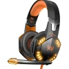 Auriculares Gaming con LED y control de volumen para consola PS4, XBOX y PC Naranja