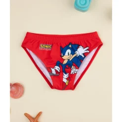 Bañador Slip Sonic Rojo para Niños