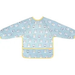 Babero impermeable mangas largas ajustable azul ㅤ