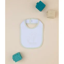 Babero niña blanco/verde
