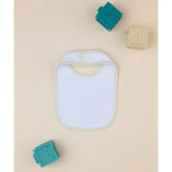 Babero niña blanco/verde