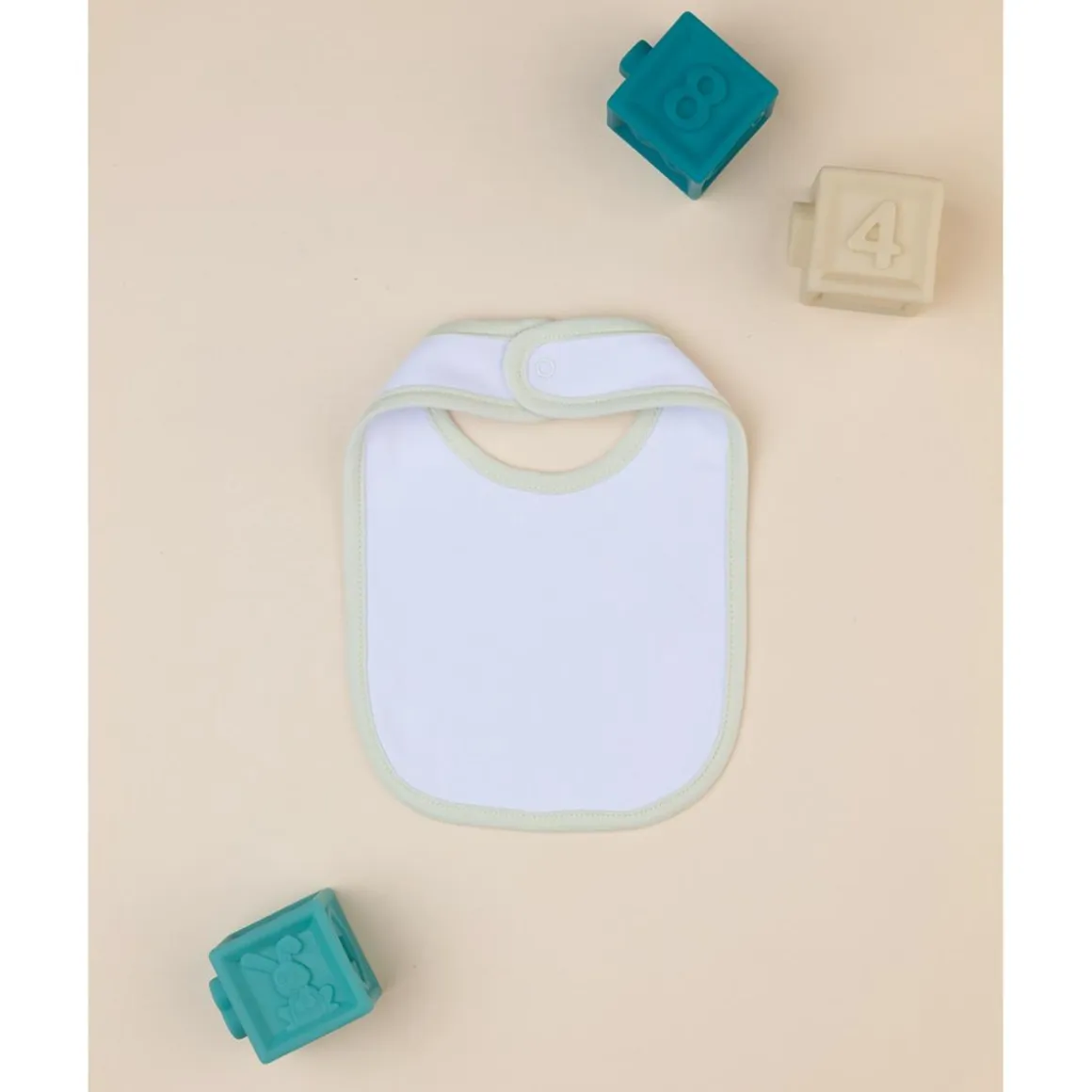 Babero niña blanco/verde