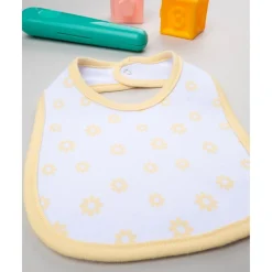 Babero para Niña Blanco y Amarillo con Margaritas