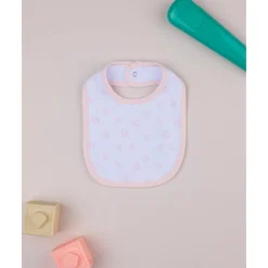 Babero para Niña Blanco y Rosa con Margaritas