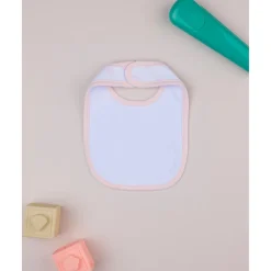 Babero para Niña Blanco y Rosa con Margaritas