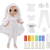 BABY born - Muñeca Fashion DIY ojos azules, top y zapatos extra, rotuladores lavables arcoiris