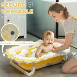 Bañera plegable con cojín y palangana