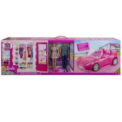 Barbie - Barbie y Ken con vehículo y armario