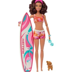 Barbie - Muñeca Barbie con tabla de surf y accesorios ㅤ
