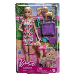 Barbie - Muñeca Barbie con cachorros y accesorios de mascotas ㅤ