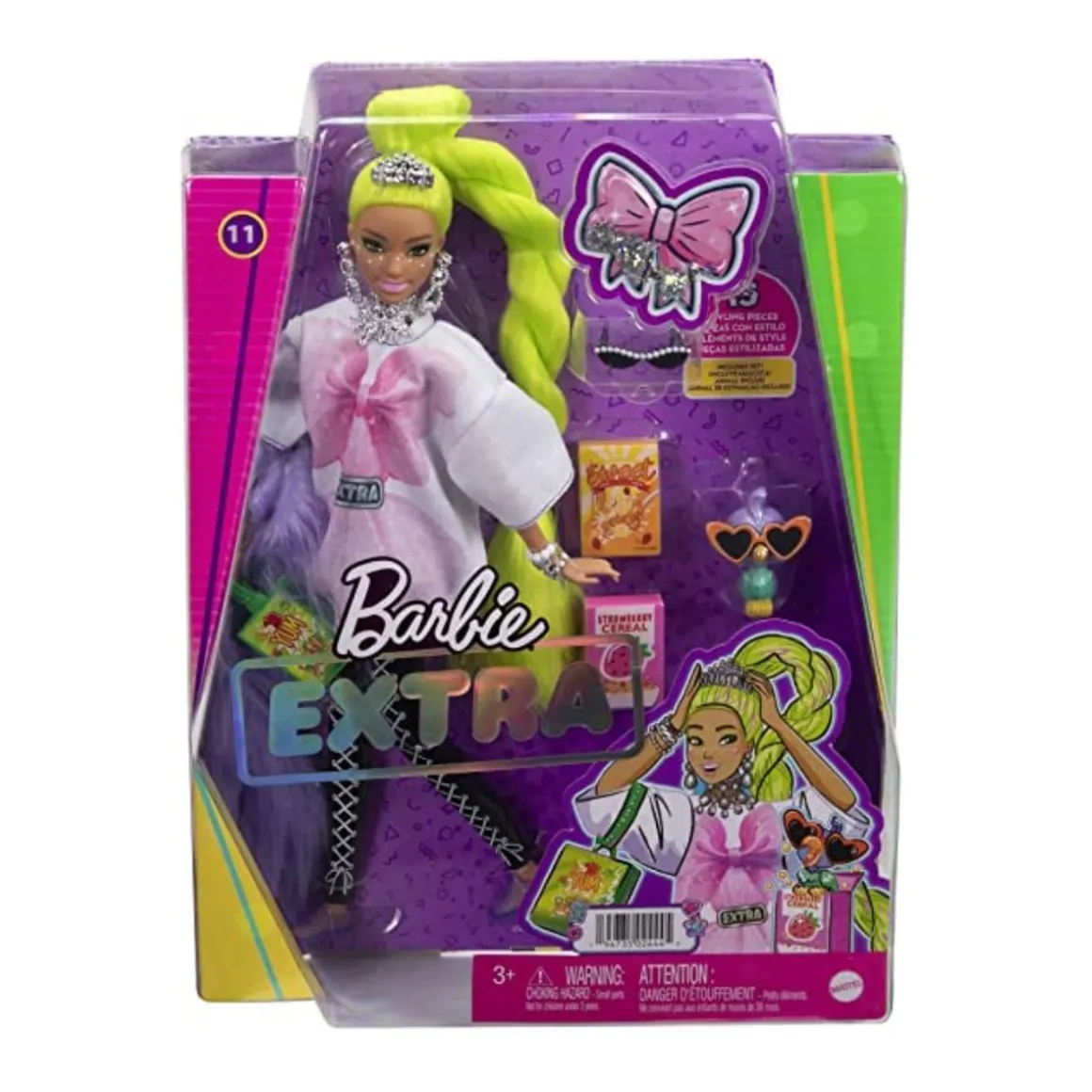 Barbie - Muñeca Extra - Pelo verde neón