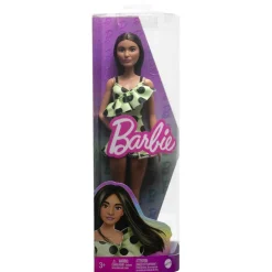 Barbie - Muñeca Fashionista con vestido asimétrico y accesorios de moda ㅤ