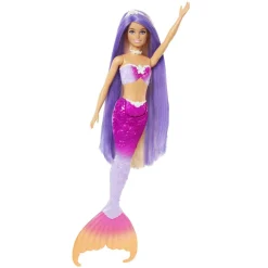 Barbie - Muñeca sirena cambio de color con delfín y accesorios ㅤ