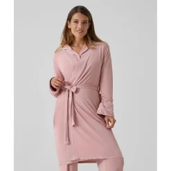 Bata premamá rosa empolvado