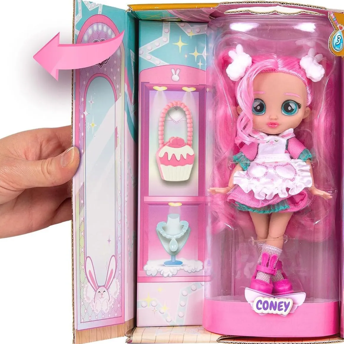 Bebés Llorones - Best Friends Forever Serie 3 Coney con pelo largo y 9 accesorios ㅤ