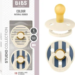 Bibs - Pack 2 chupetes Colour 0-6 meses - Ivory/steel blue