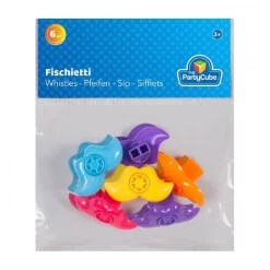 Blister con 6 silbatos (varios colores)