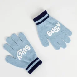 Bluey - Conjunto gorro y guantes azul y blanco