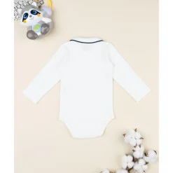 Body bebé blanco con cuello navideño