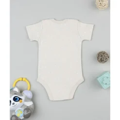 Body de bebé beige con flores estampadas