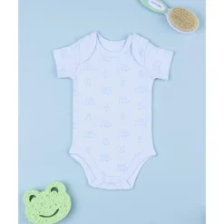 Body de bebé en algodón blanco con estampado de perritos