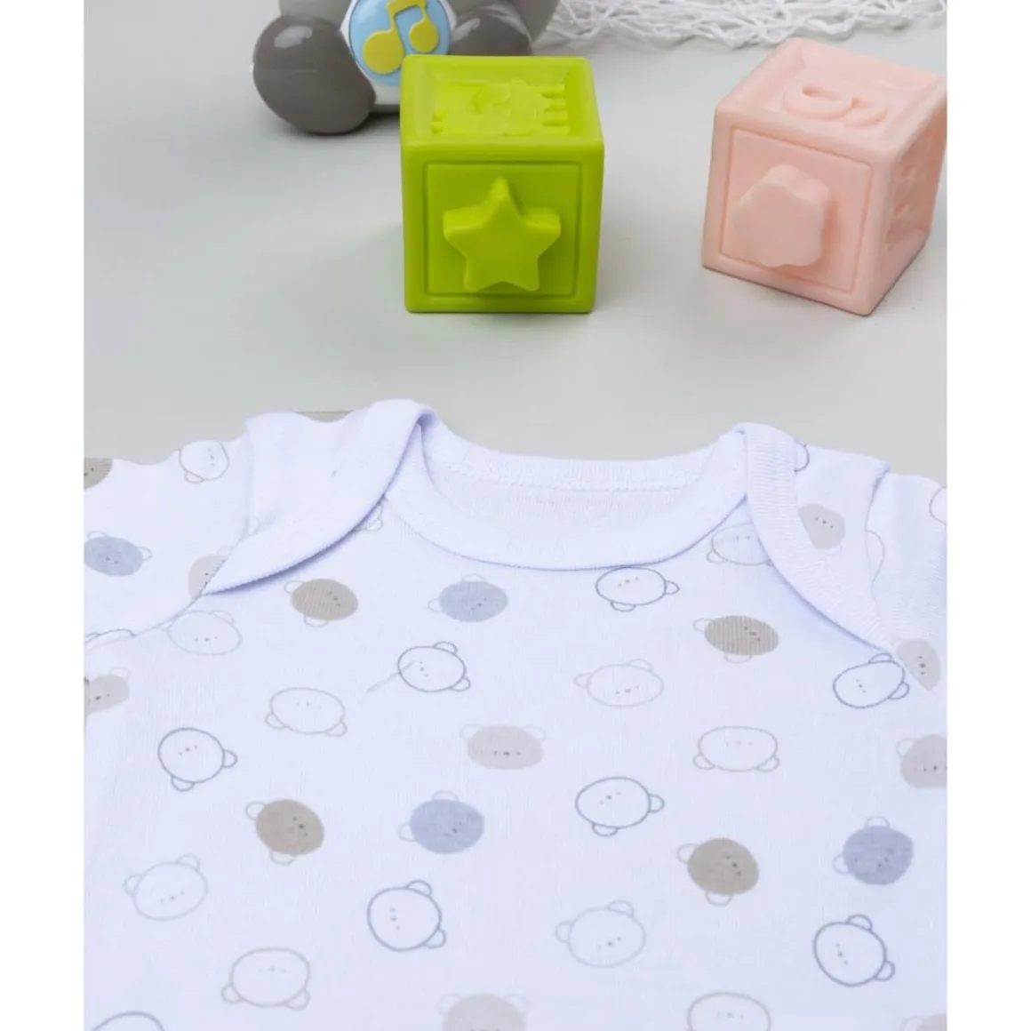 Body de manga corta para bebé con estampado de ositos
