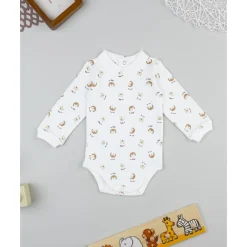 Body de manga larga con estampado sabana para bebé