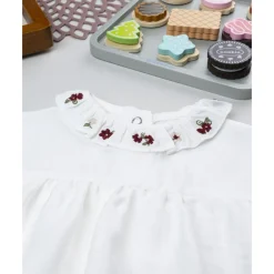 Body de niña blanco con cuello bordado