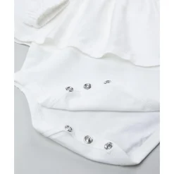 Body de niña blanco con cuello bordado