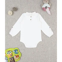 Body de niña blanco con estampado de ositos