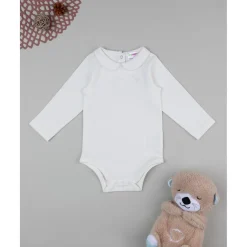 Body de niña blanco de manga larga