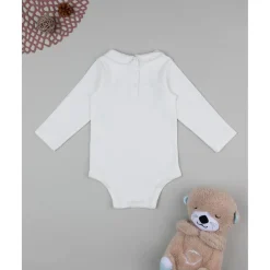 Body de niña blanco de manga larga