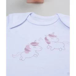 Body niña blanco con unicornios