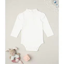 Body niña blanco con volante en el cuello