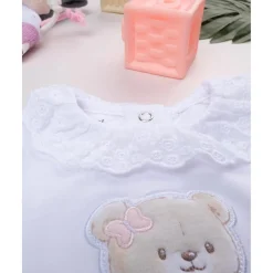 Body niña blanco estampado con cuello