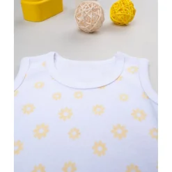 Body niña blanco margaritas amarillas