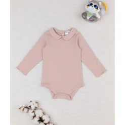 Body rosa de manga larga para niña