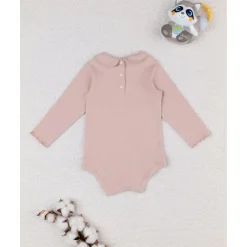 Body rosa de manga larga para niña
